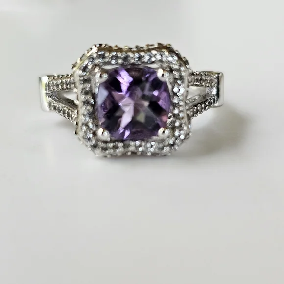 Genuine Carol Brodie Rarities Amethyst & Rubies Sterling Silver Ring Size 9! - Picture 9 of 16